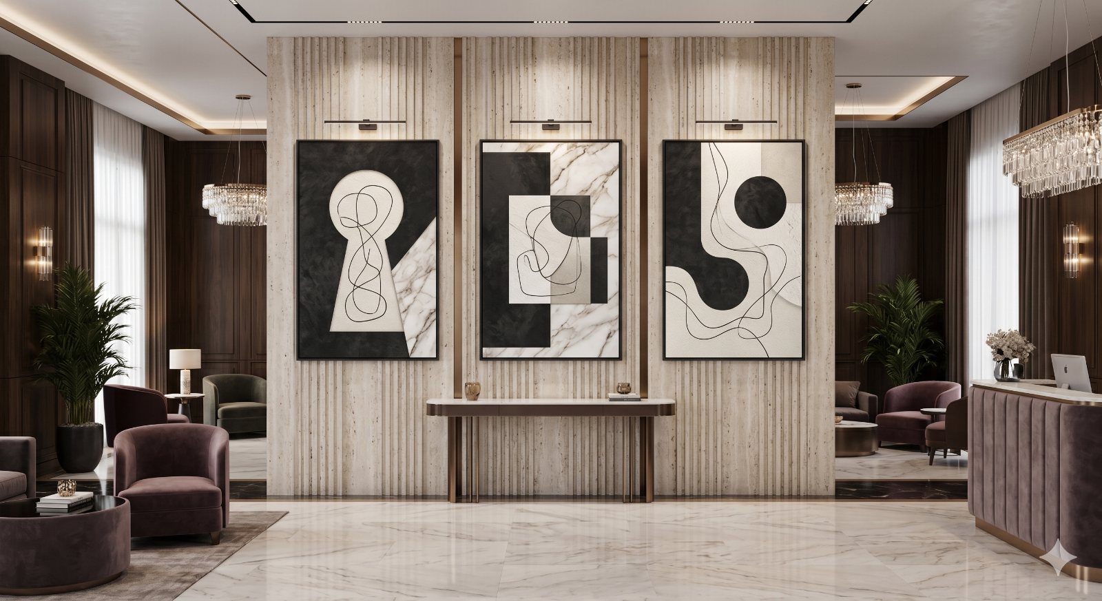 Abstract artwork in a luxury interior